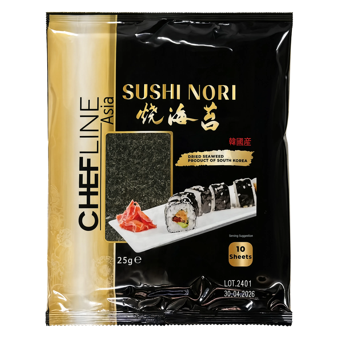 Chefline Sushi Nori Gold 10 Yaprak 25 Gr