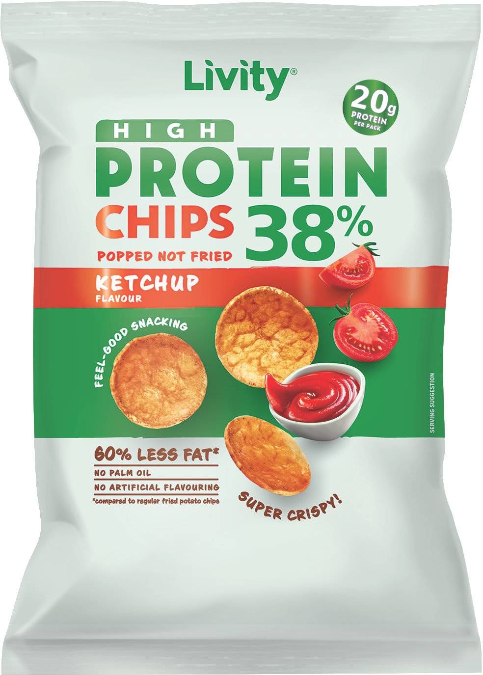 Livity Protein Chips Ketchup 52 Gr ön görünüm