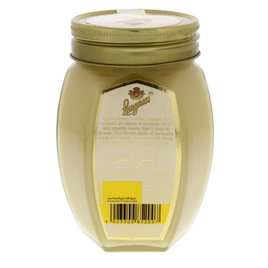 Langnese White Honey Krem Bal 500 Gr arka etiket