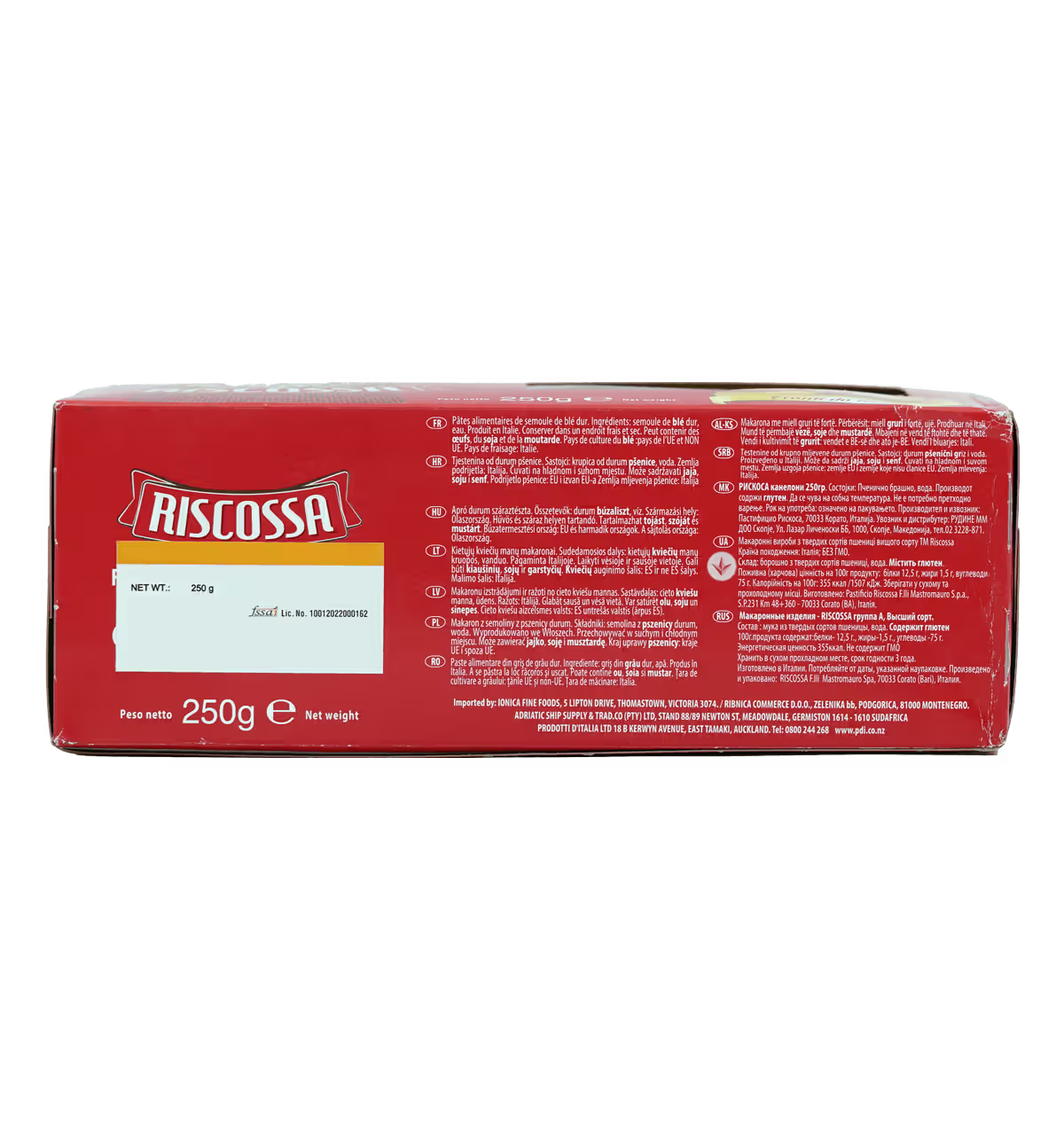 Riscossa Cannelloni 250 Gr arka etiket