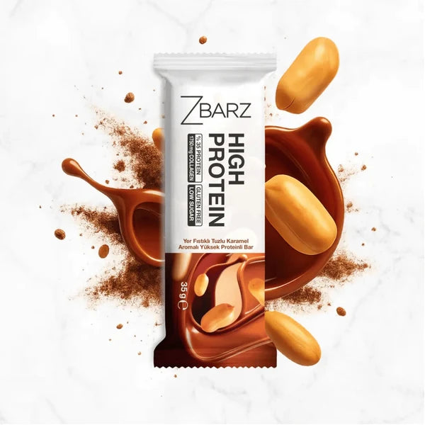 Zbarz %35 Yer Fıstığı & Tuzlu Karamel Protein Bar 35 Gr x20 kutu görünümü