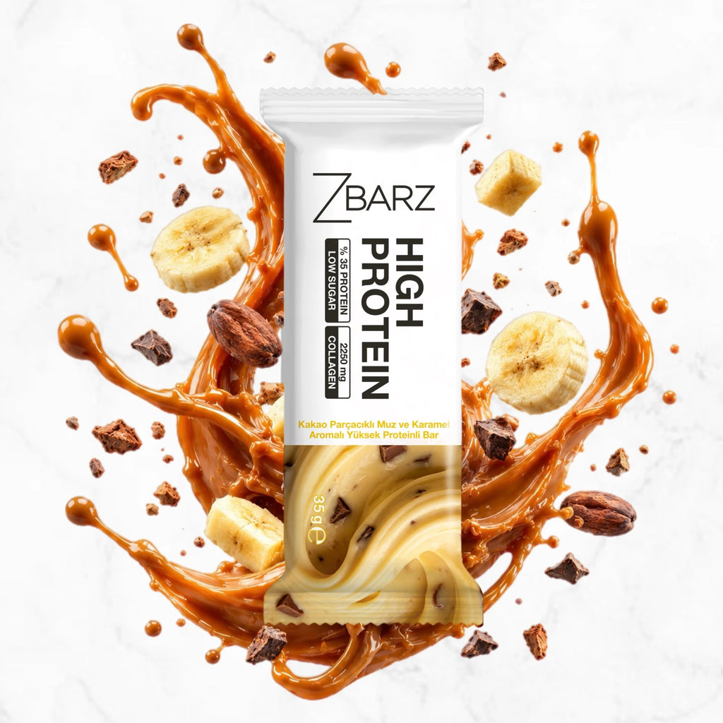 Zbarz %35 Protein Bar Kakao Parçacıklı Muz & Karamel 35 Gr x24 kutu görünümü