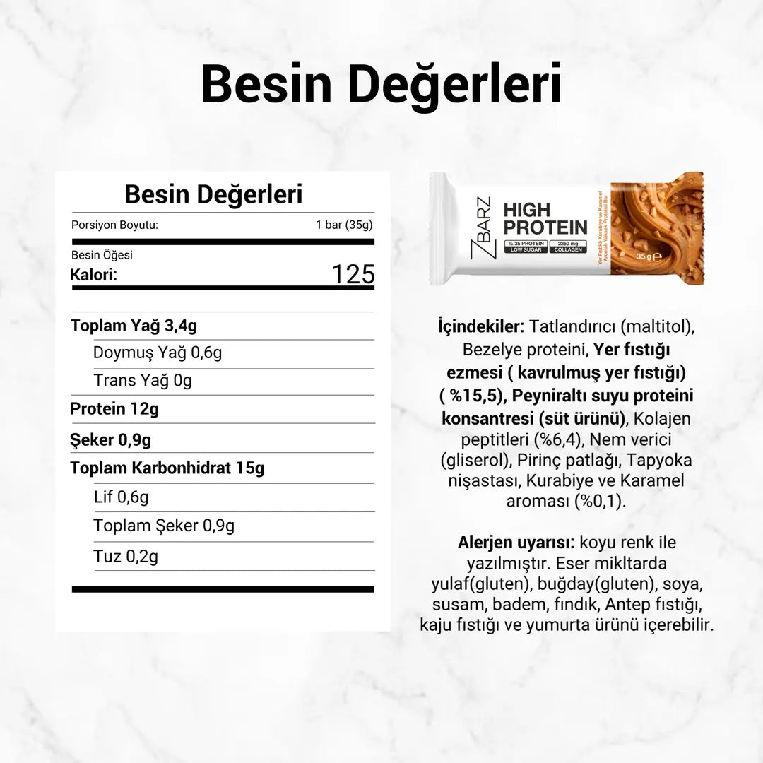 Zbarz %35 Yer Fıstıklı Kurabiye & Karamel Protein Bar 35 Gr x24