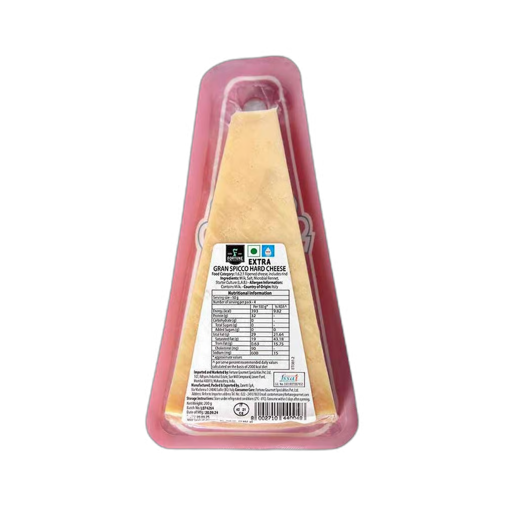 Zanetti Gran Spicco Hard Cheese 150 Gr arka görünüm
