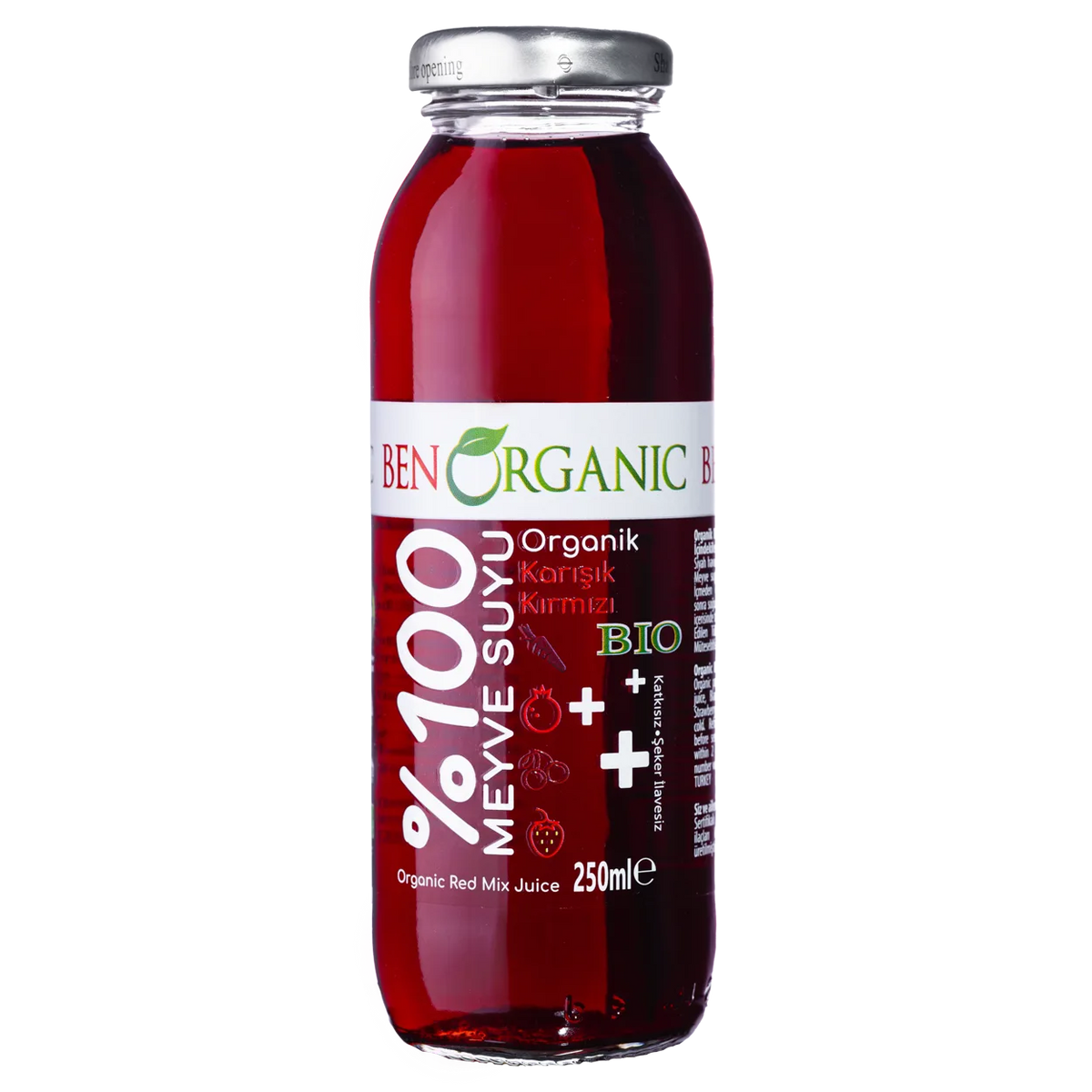 Benorganic Organik Kırmızı Karışık Meyve Suyu 250 Ml