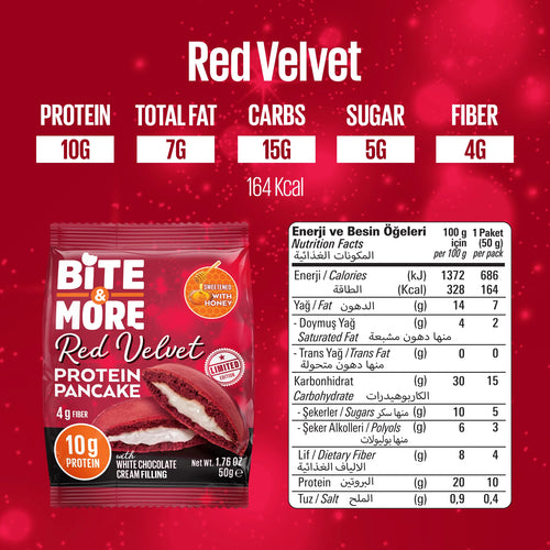 Bite And More Red Velvet Protein Pancake 50 Gr