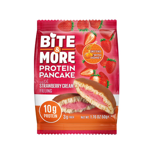 Bite&More Çilek Dolgulu Protein Pancake 50 Gr