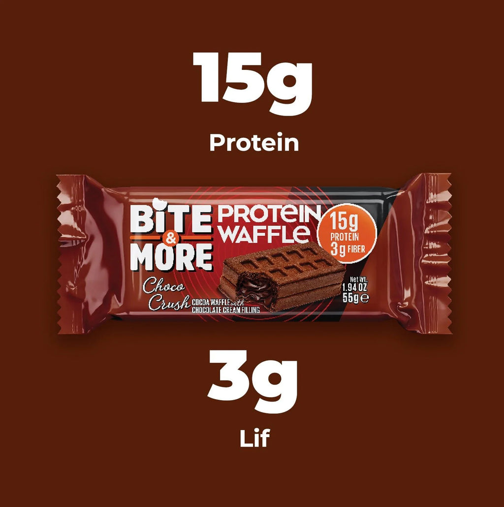 Bite & More Kakaolu Çikolata Kremalı Protein Waffle 55 Gr