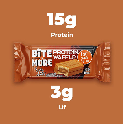 Bite&More Fındık Dolgulu Protein Waffle 55 Gr
