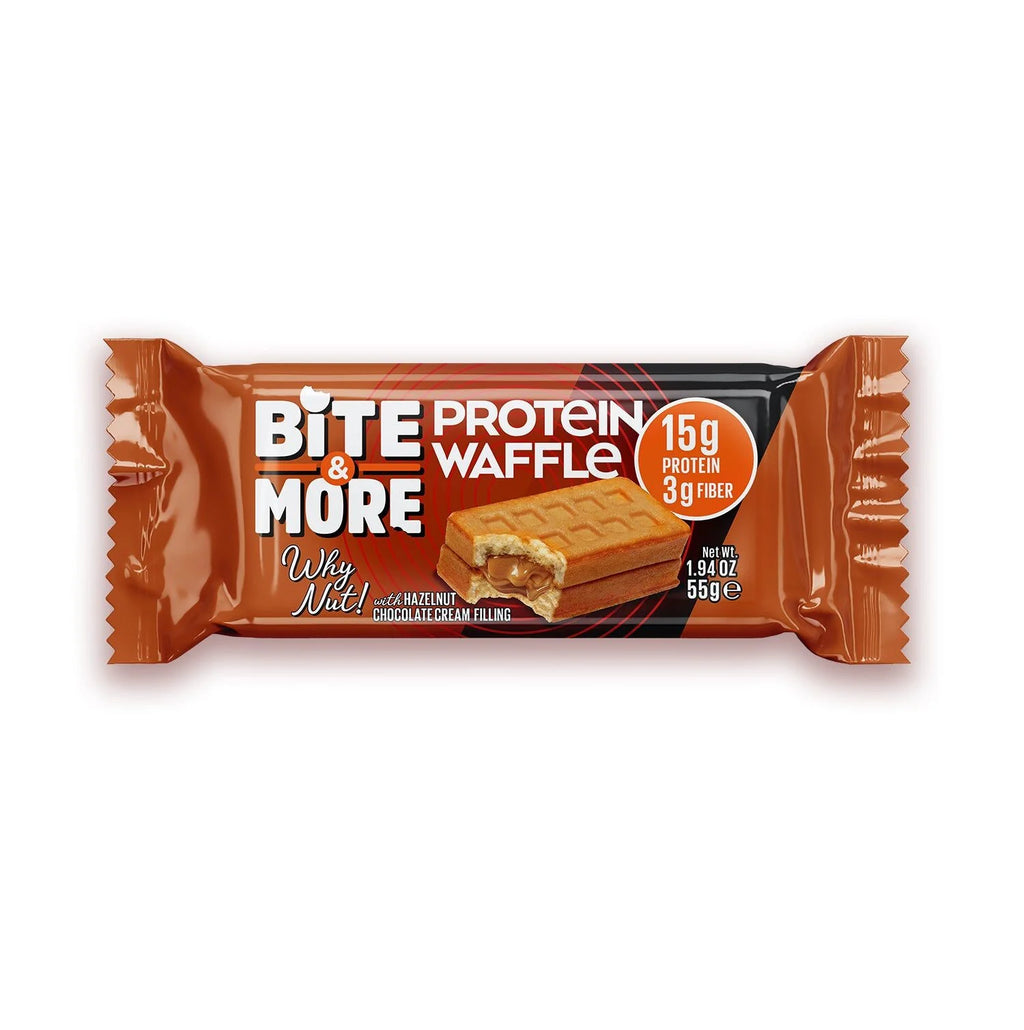 Bite&More Fındık Dolgulu Protein Waffle 55 Gr