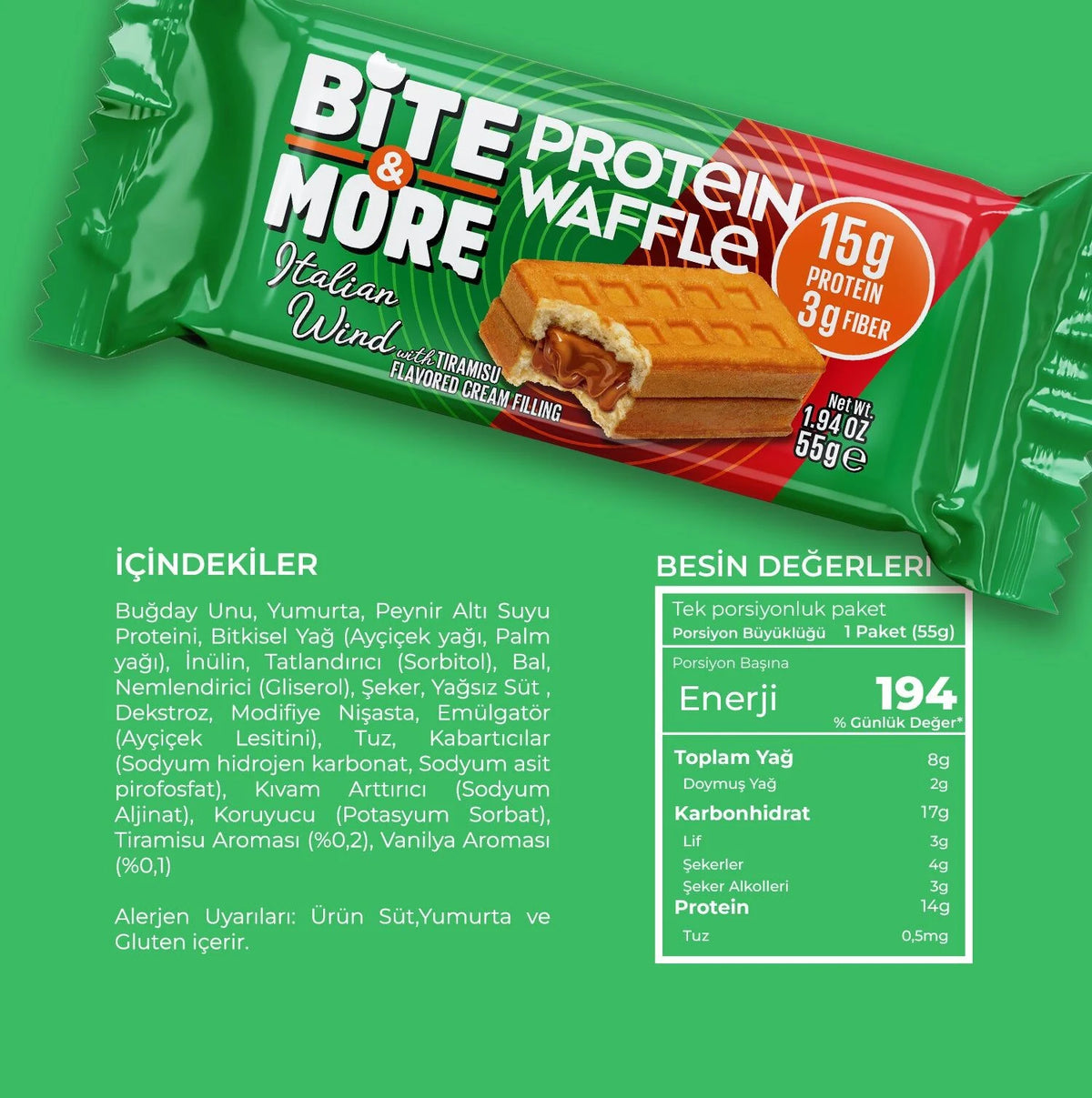 Bite&More Protein Waffle Tiramisu 55 Gr