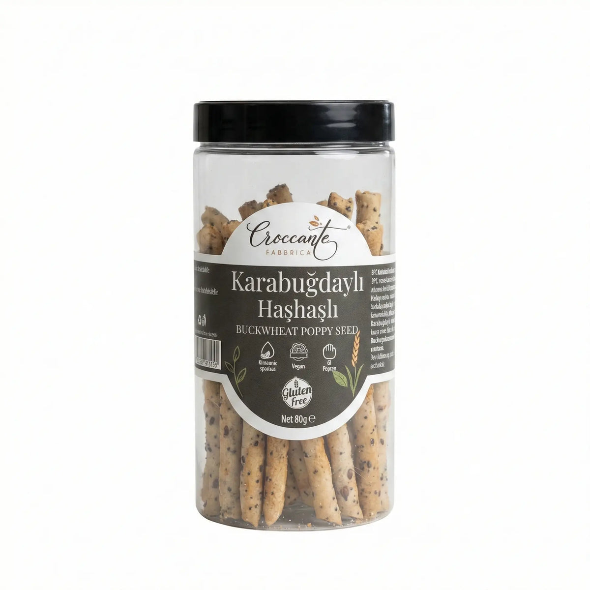 Croccante Glutensiz Haşhaşlı Grisini 80 Gr