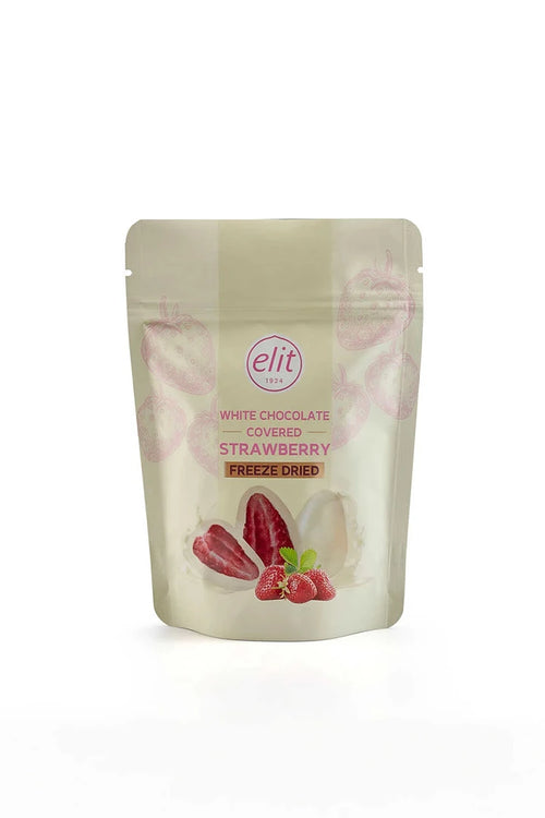 Elit Çikolata Beyaz Çikolata Kaplı Freeze Dried Çilek Draje 80 Gr