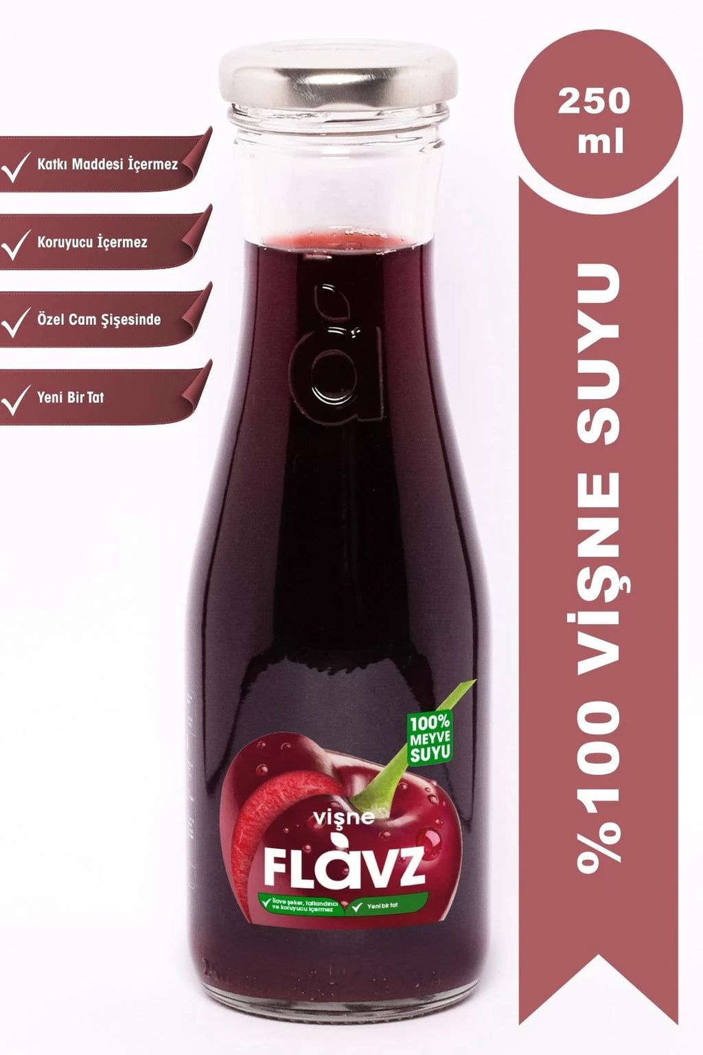 Flavz %100 Vişne Meyve Suyu 250 Ml