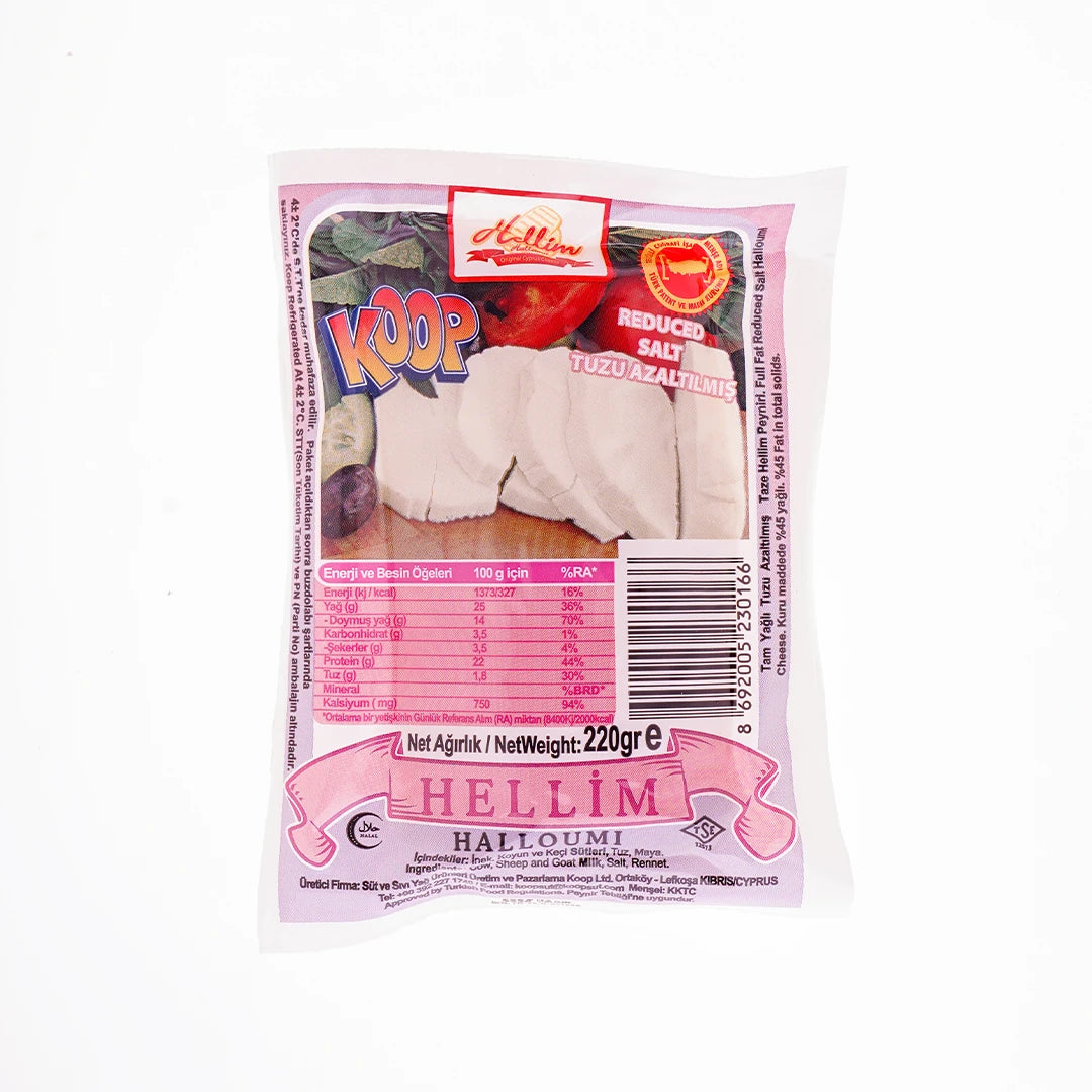 Koop Tuzu Azaltılmış Hellim Peyniri 220 Gr