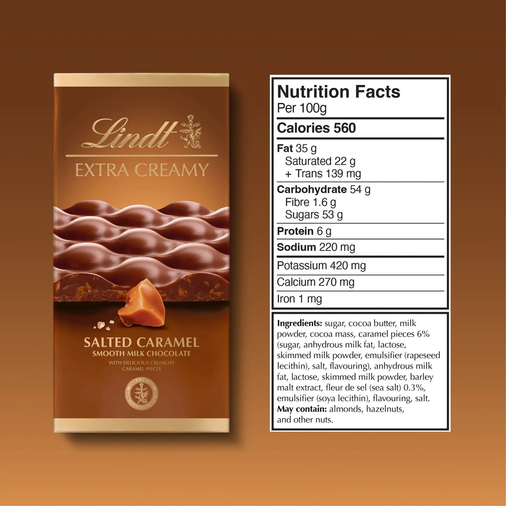 Lindt Extra Creamy Milk Salted Caramel 80 Gr