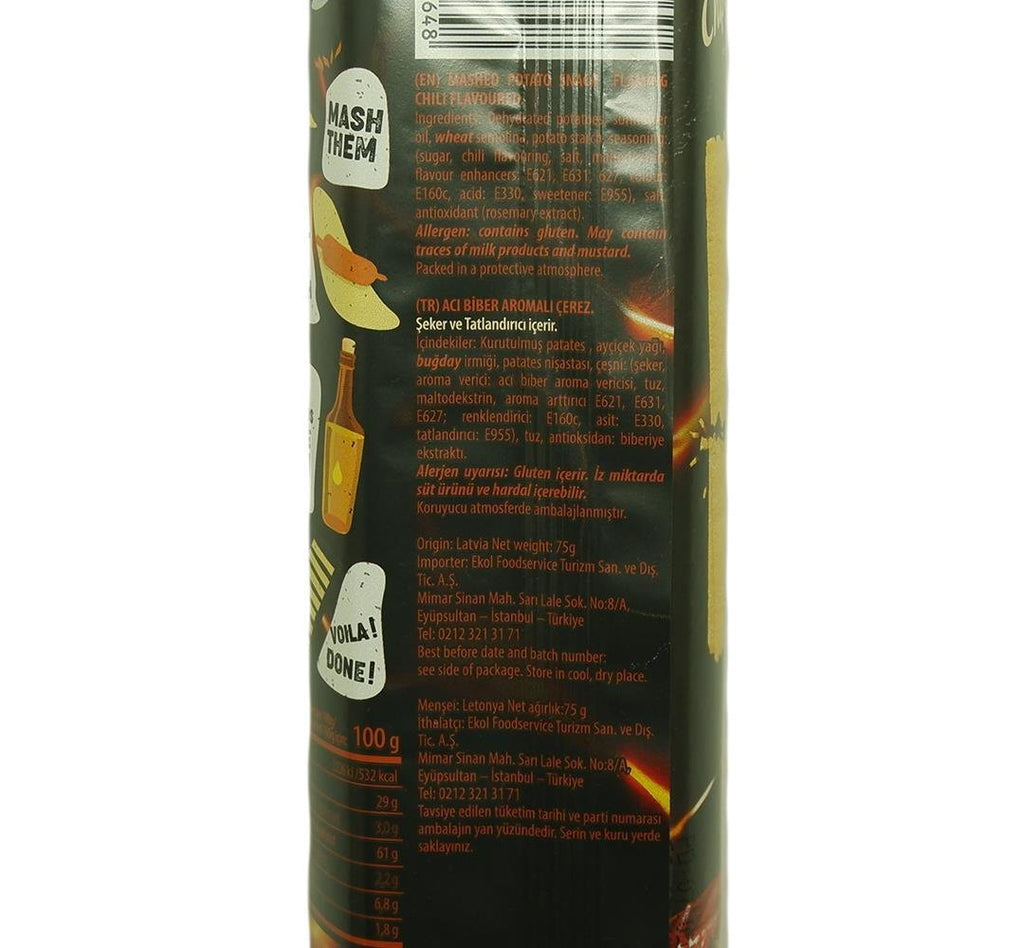 Long Chips Acı Biberli Mashed Potato Chips 75 Gr