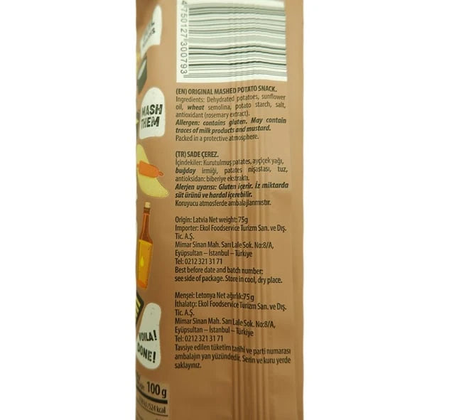 Long Chips Original Mashed Potato Chips 75 Gr