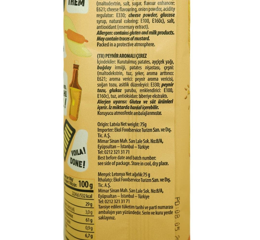 Long Chips Peynirli Mashed Potato Chips 75 Gr