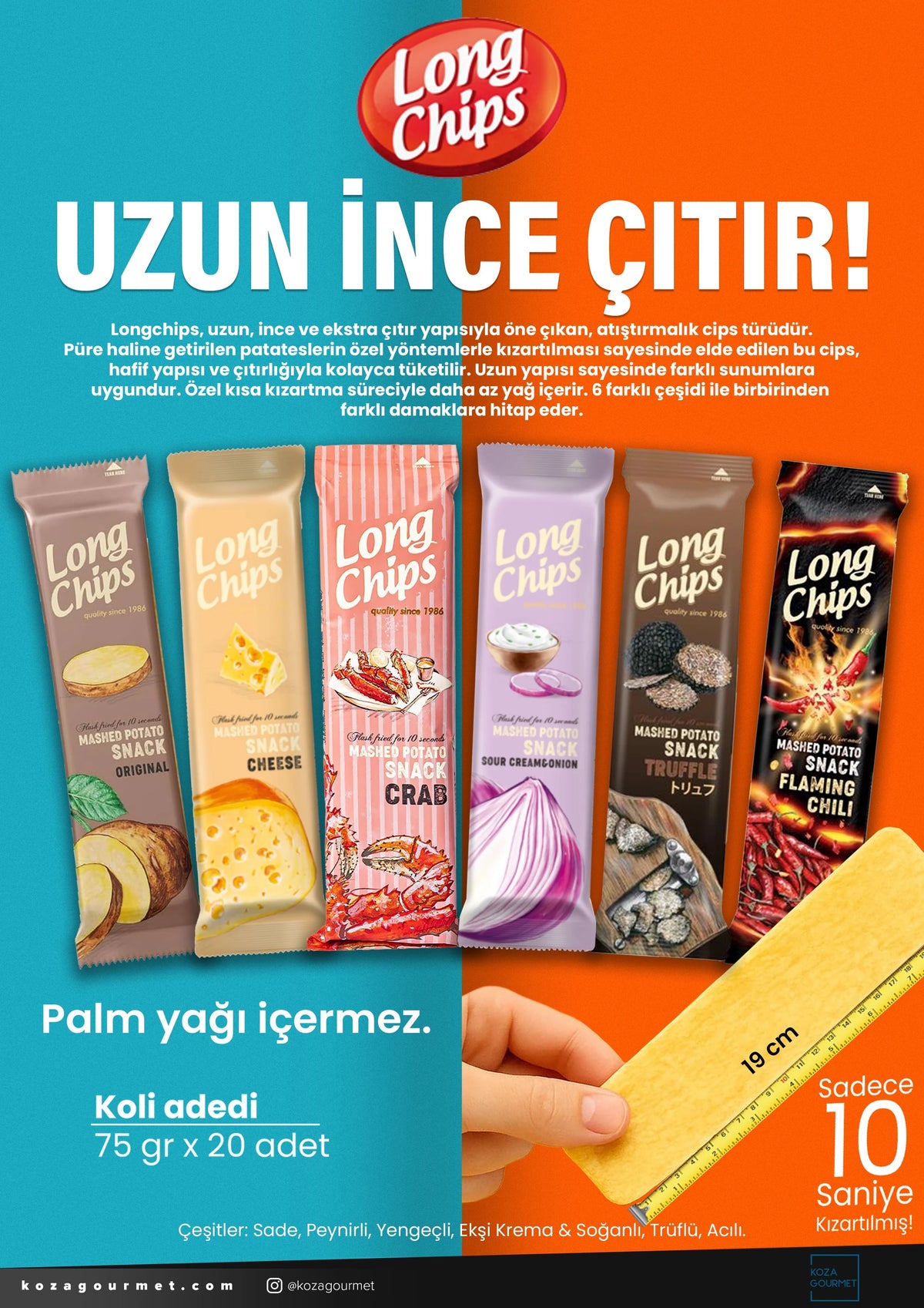 Long Chips Yengeç Aromalı 75 Gr