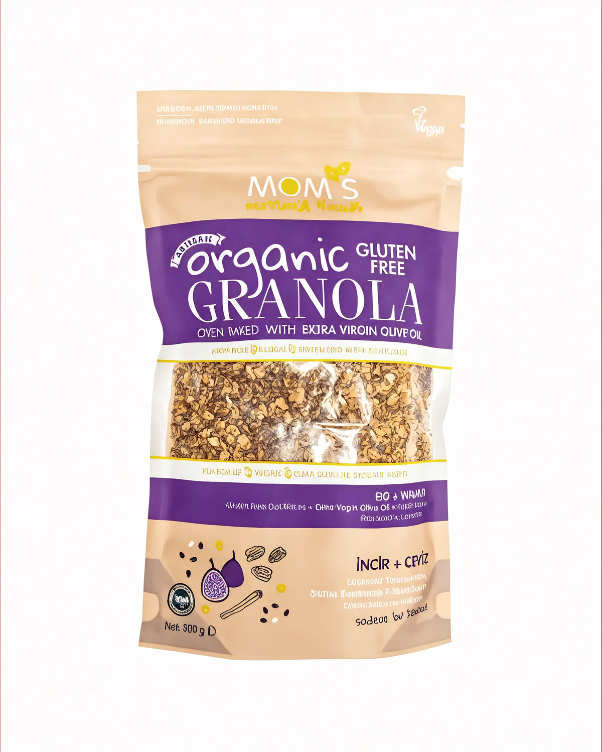 Moms Organik Glutensiz İncir Ceviz Granola 300 Gr