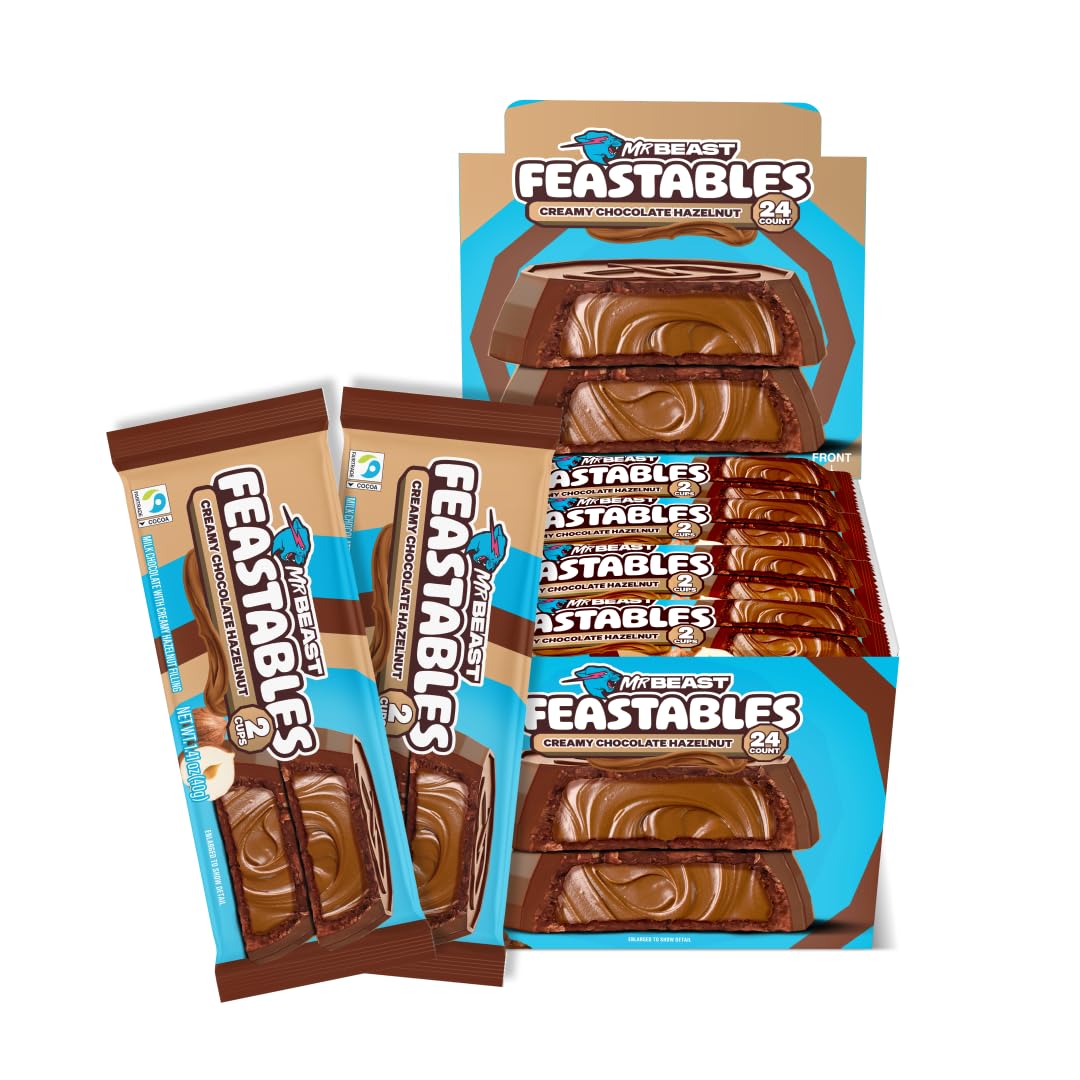 MrBeast Feastables Creamy Chocolate Hazelnut Cups 40 Gr x 24