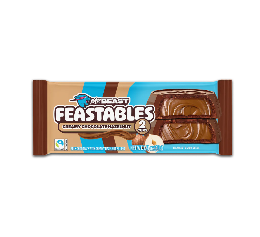 MrBeast Feastables Creamy Chocolate Hazelnut Cups 40 Gr x 24