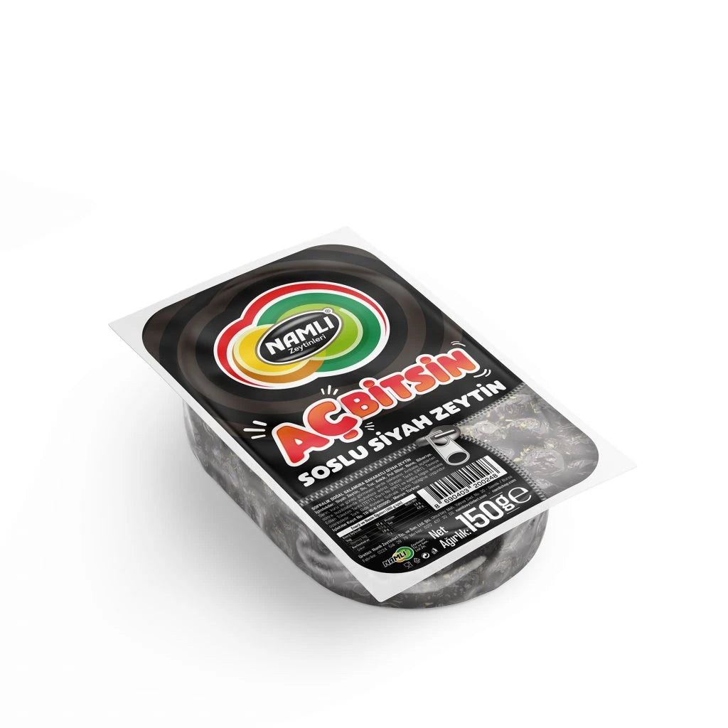 Namlı Aç Bitsin Baharatlı Siyah Zeytin 150 Gr