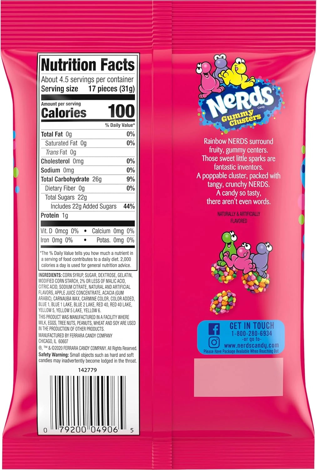 Nerds Gummy Clusters Candy Rainbow 141 Gr