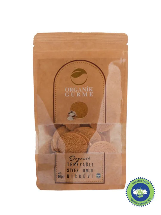 Organik Gurme Organik Tereyağlı Siyez Unlu Bisküvi 80 Gr