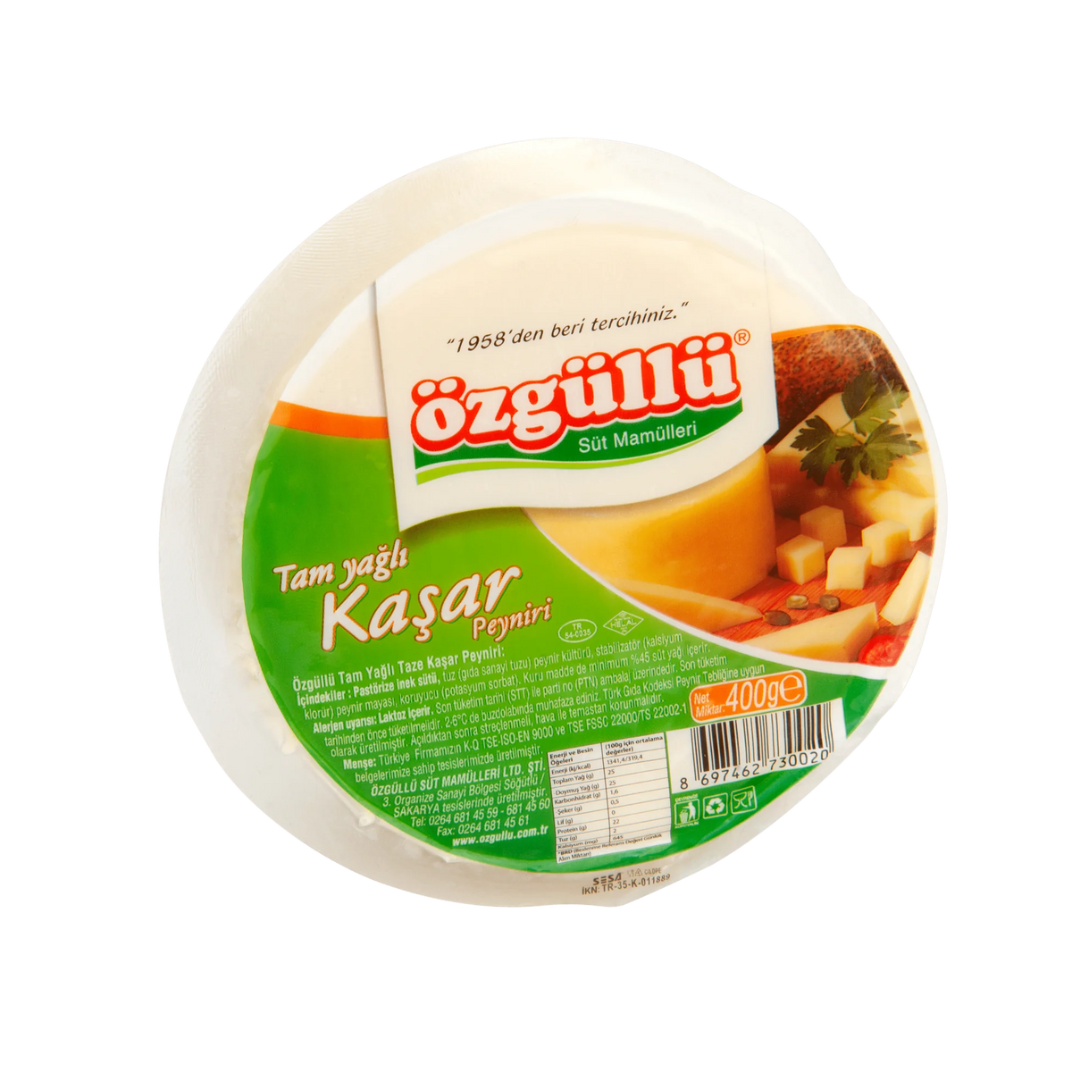 Özgüllü Taze Kaşar Peyniri 400 Gr