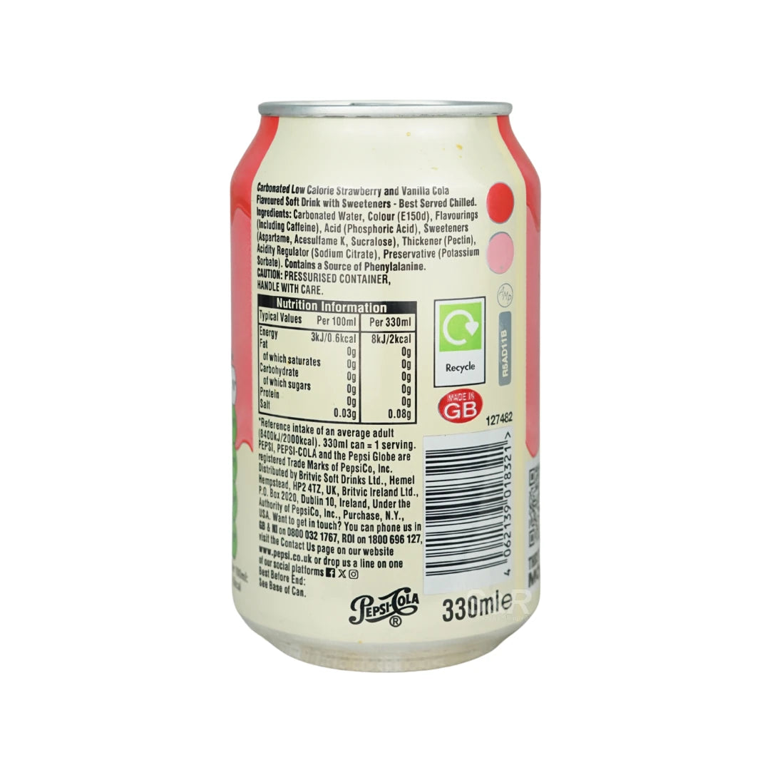Pepsi Strawberries 'N' Cream Zero Sugar 330 Ml