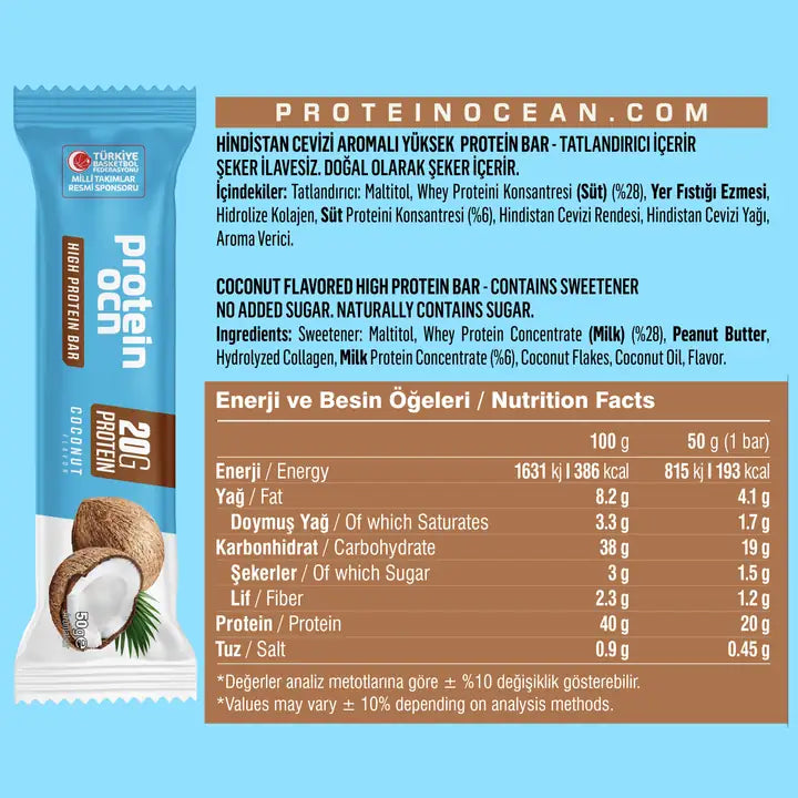 Protein Ocean Coconut Protein Bar 50 Gr * 12