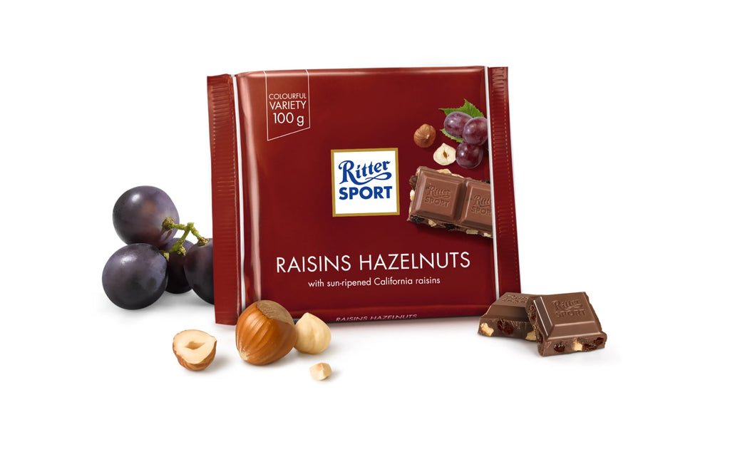Ritter Sport Raisin Hazelnut Chocolate 100 Gr