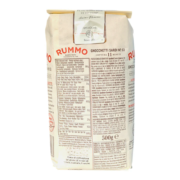 Rummo Gnocchetti Sardi No 63 500 Gr