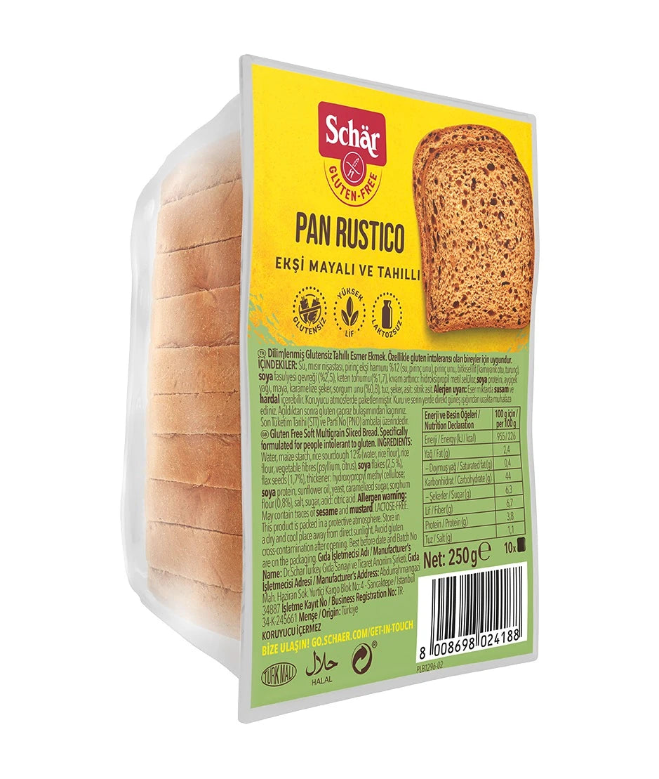 Schär Pan Rustico Glütensiz Ekşi Mayalı Ve Tahıllı Ekmek 250 Gr