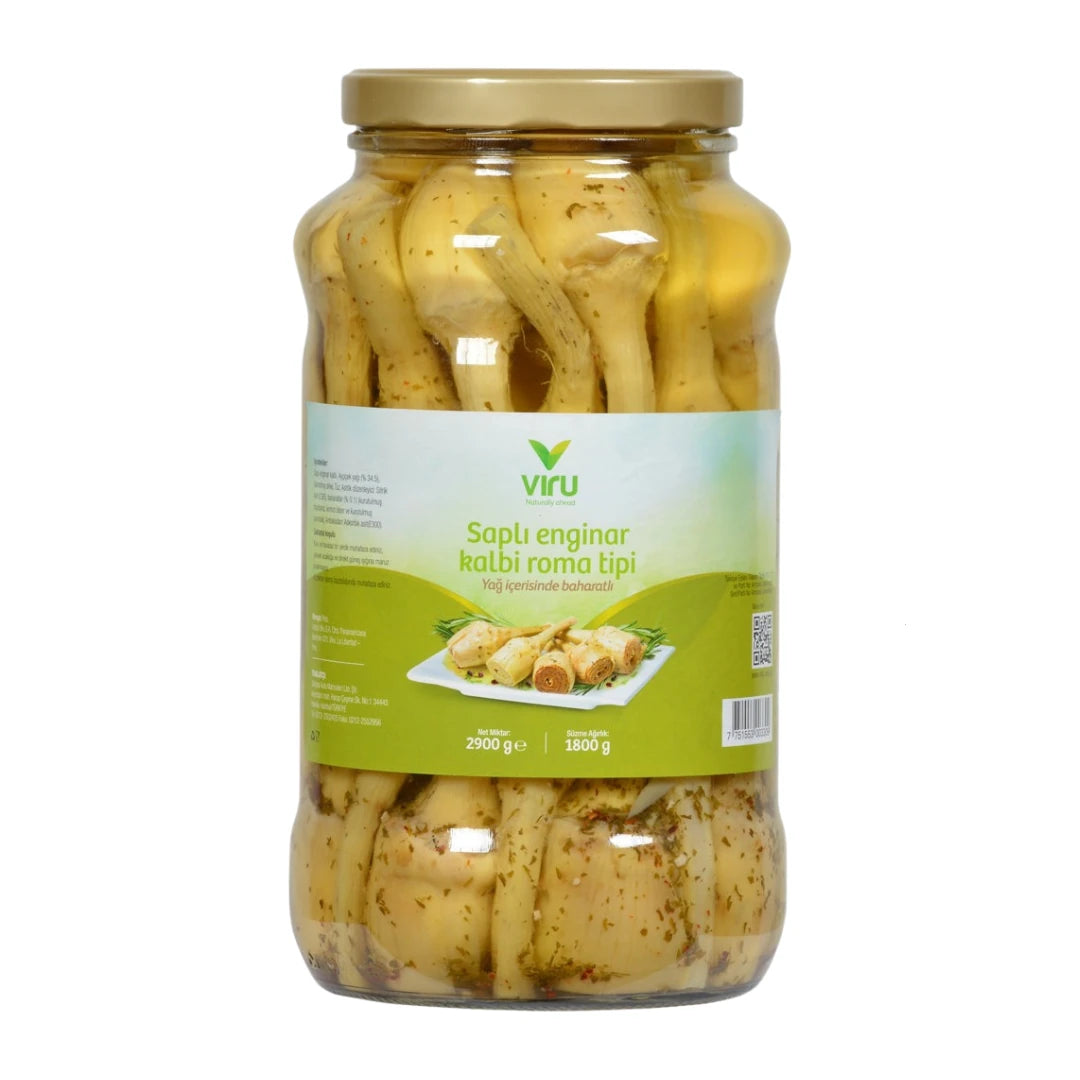 Viru Roma Tipi Saplı Enginar Kalbi Konservesi 1800 Gr