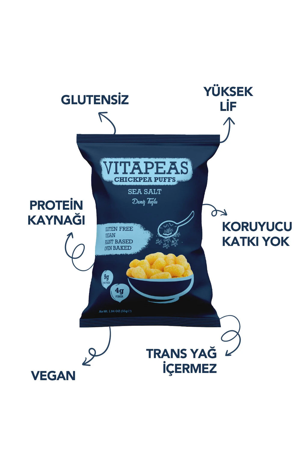 Vitapeas Deniz Tuzlu Nohut Cipsi 55 Gr