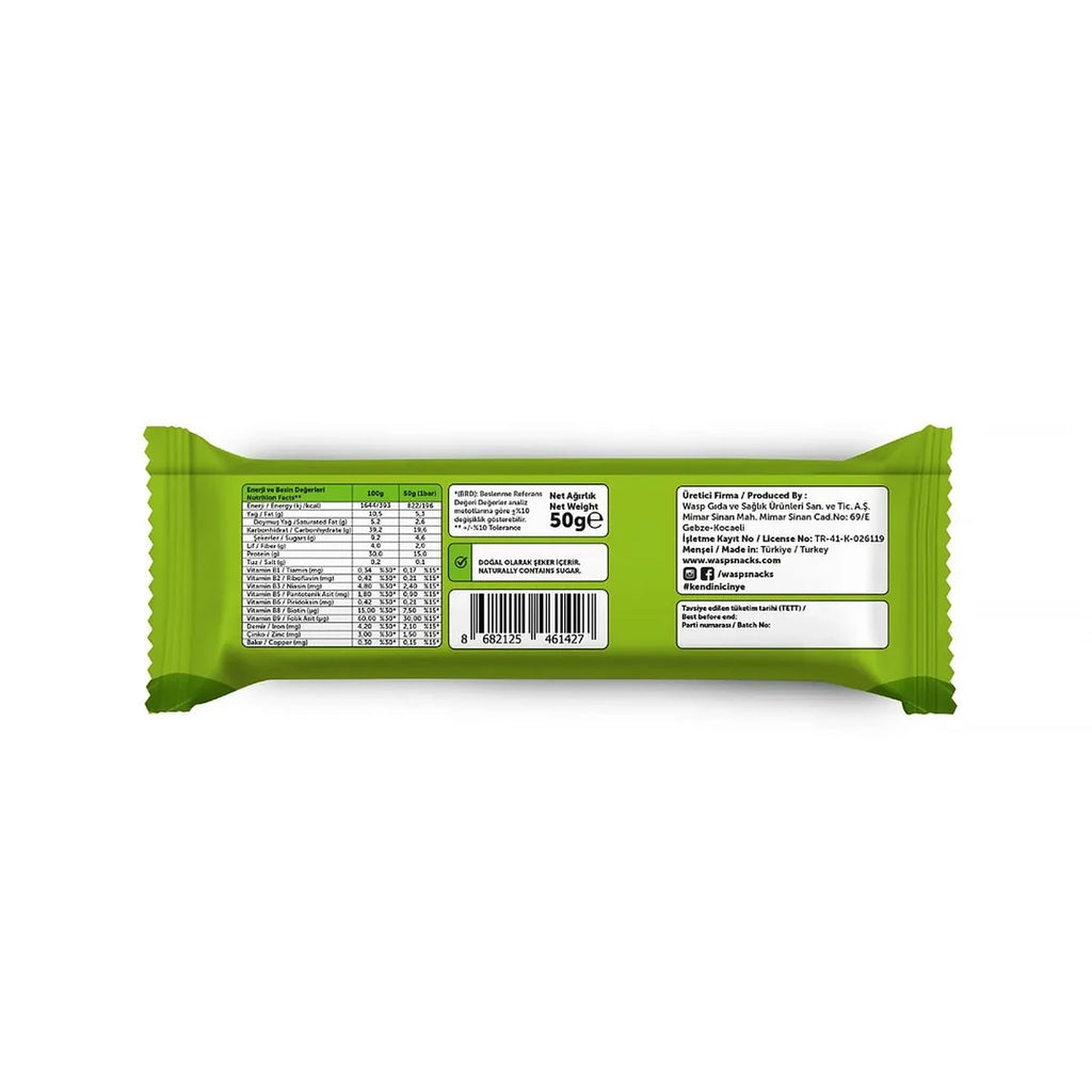 Waspco Antep Fıstıklı Protein Bar 50 Gr