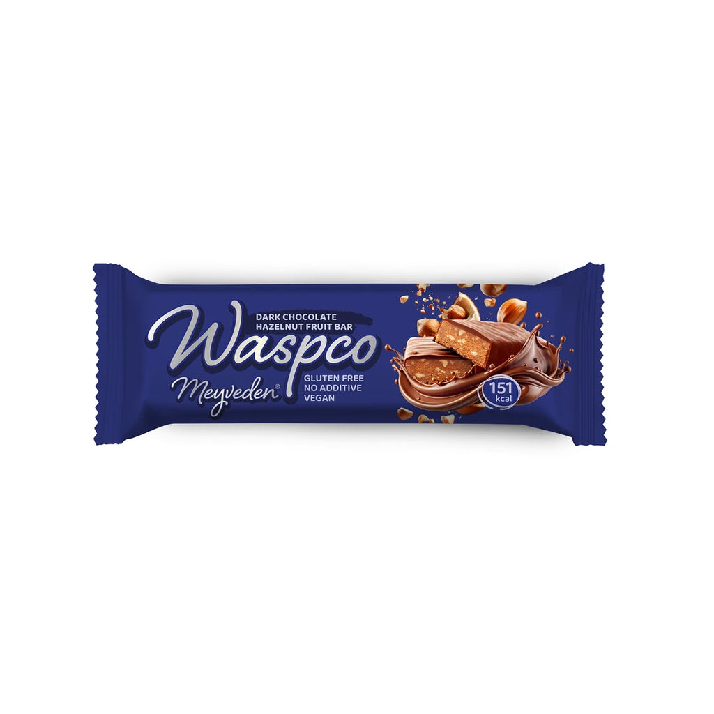 Waspco Bitter Çikolatalı Fındıklı Meyve Bar 35 Gr