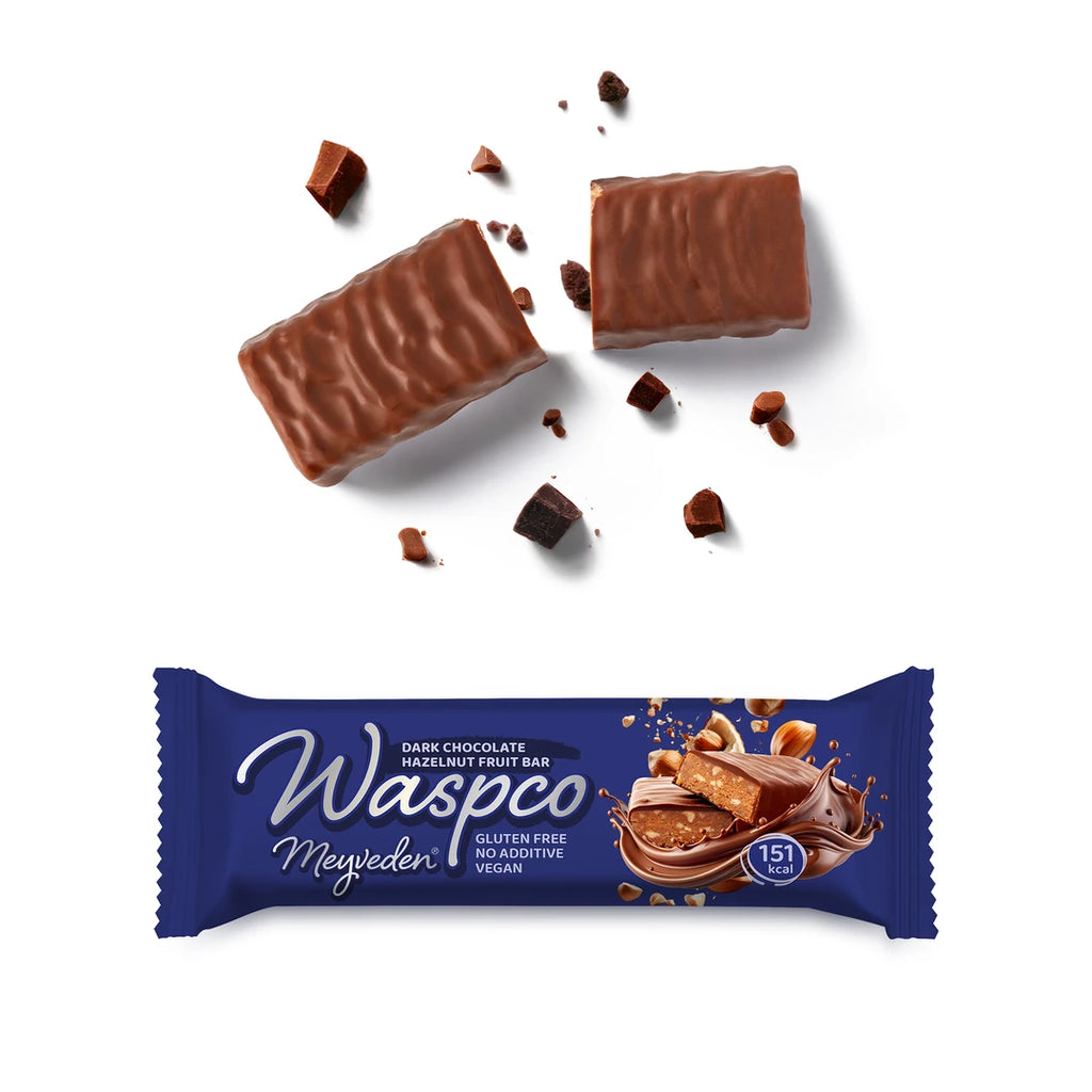 Waspco Bitter Çikolatalı Fındıklı Meyve Bar 35 Gr