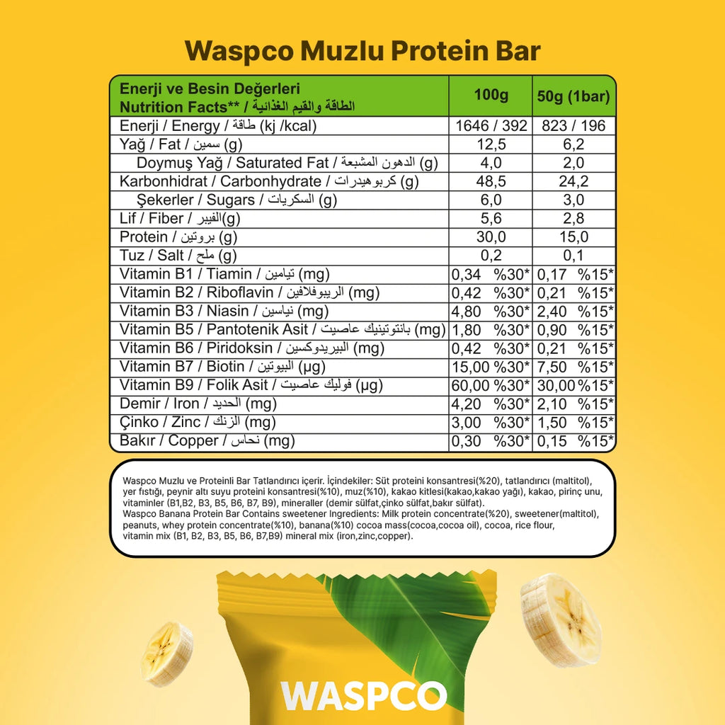 Waspco Muzlu Protein Bar 50 Gr