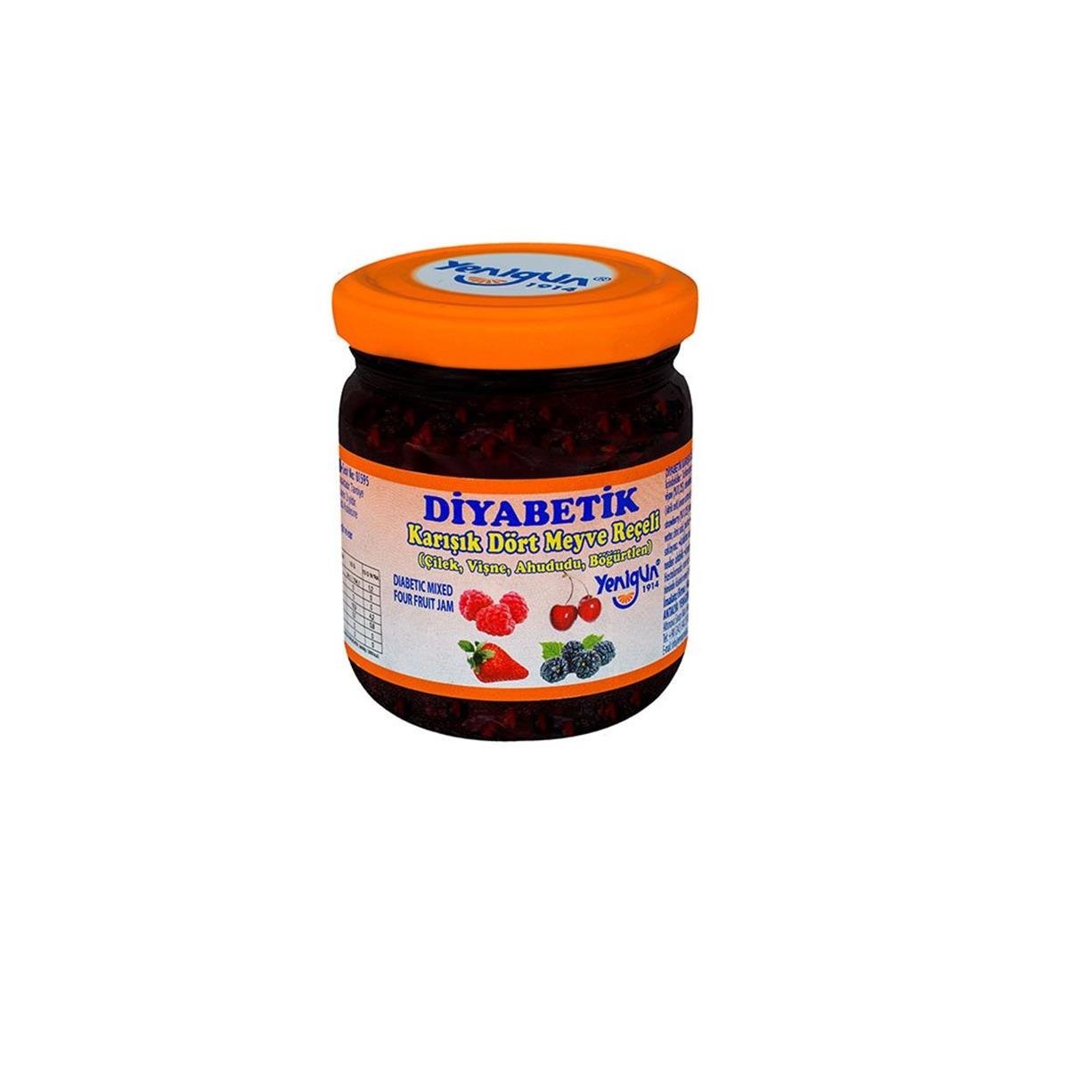 Yenigün Diabetik Karışık 4 Meyve Reçeli 230 Gr